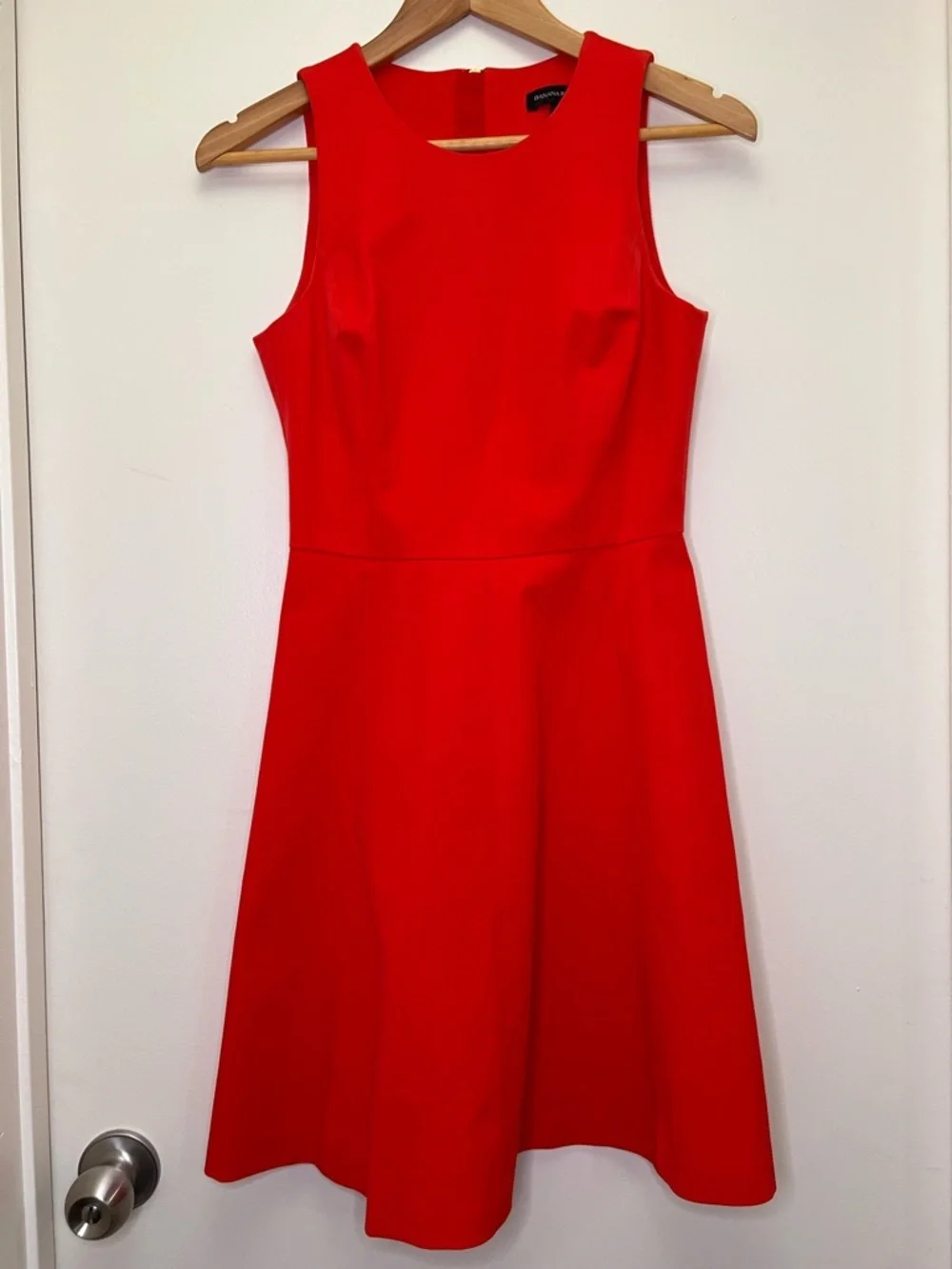 Banana Republic Red Fit & Flare Sleeveless Dress spring wedding guest dress